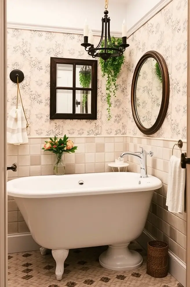 Vintage-Inspired Bathroom Decor Idea for Timeless Charm