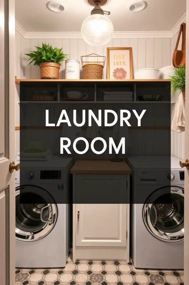 Vintage-Inspired Laundry Room Decor Idea for Timeless Charm