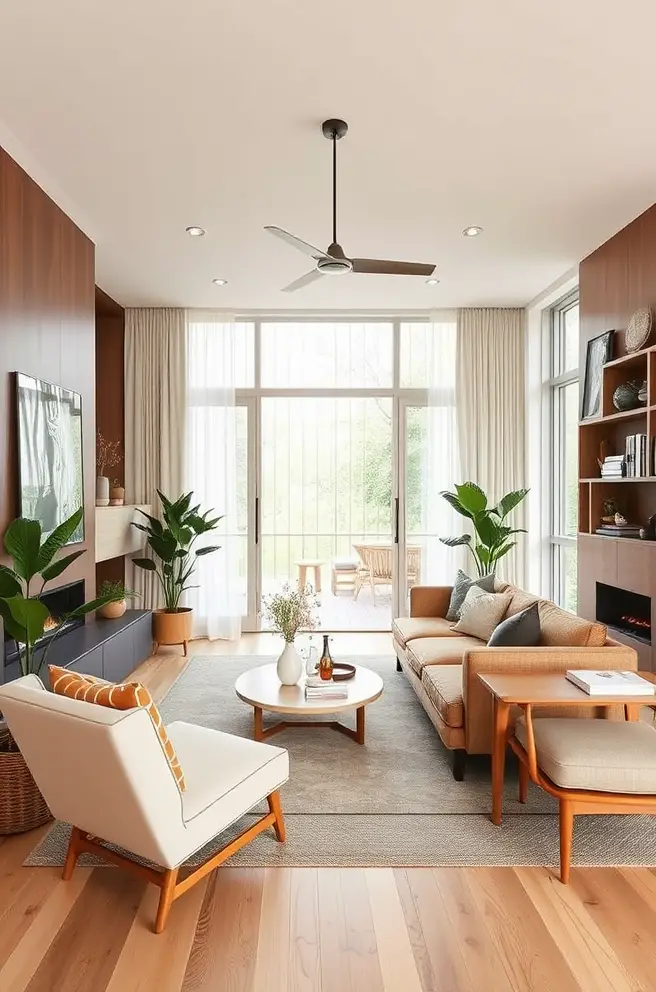 Warm Modern Living Room Idea Featuring Natural Materials
