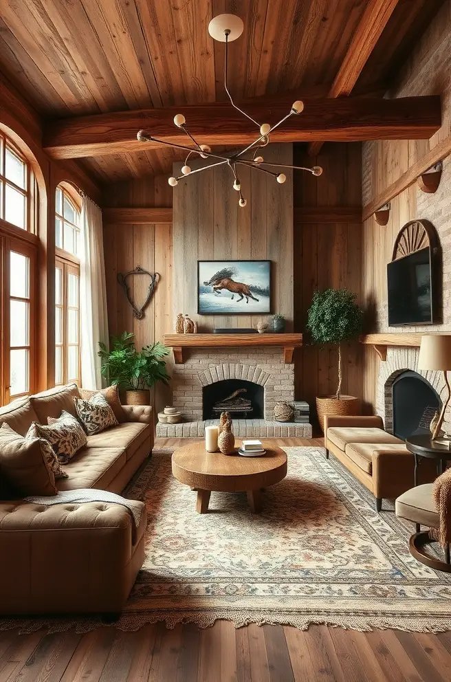 Warm Rustic Living Room Design Idea to Create a Inviting Atmosphere