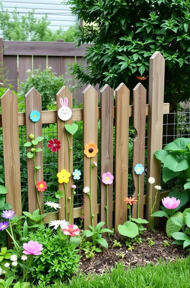 Whimsical Garden Fence Idea to Add Fun to Your Garden