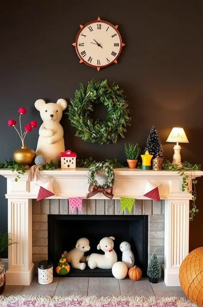 12 Stunning Mantel Decor Ideas for 2023 Inspiration 12 Whimsical Mantel Decor Idea for a Fun and Playful Atmosphere