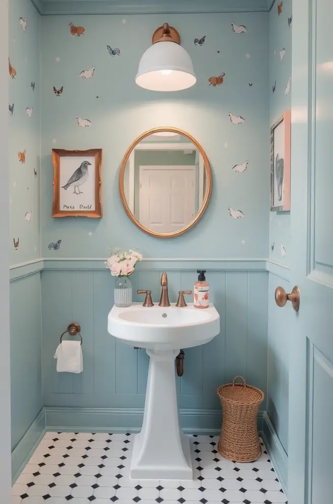 Whimsical Themed Powder Room Idea for Creative Spaces
