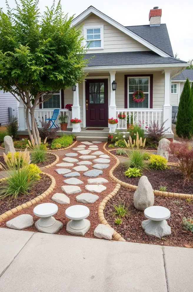 12 Affordable Simple Front Yard Landscaping Ideas with Photos 10 Whimsical simple front yard landscaping Idea for a playful touch